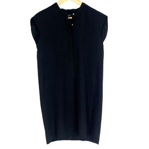 Babaton Aritzia Dress Size Small Womens Black Sleeveless Shift Crew Neck Button